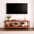 Rack para TV em Madeira de Eucalipto Rosa | Aparador Moderno para Sala